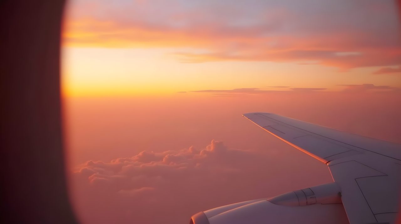 Flyvinge i solnedgang
